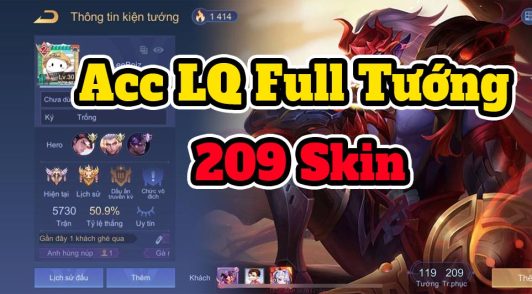 acc lien quan full tướng 209 skin